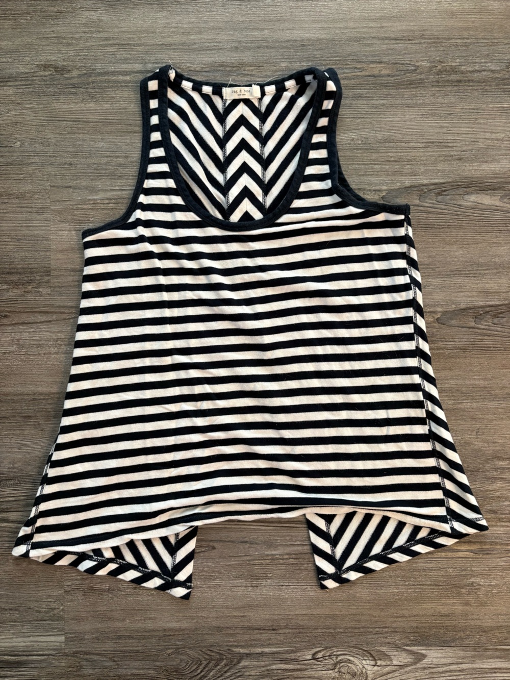 rag & bone Black and White Striped Top